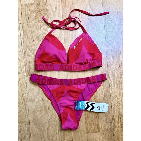 adidas Women's Marimekko Laine Two Piece Bikini Set Swimsuit Real Magenta Sz M/L - Picture 2 of 12